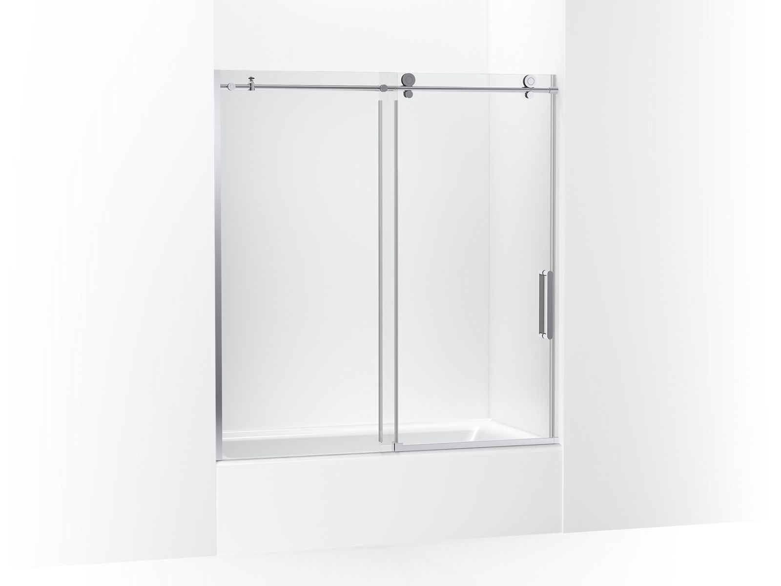 Composed™ 62" H sliding bath door with 3/8"-thick glass