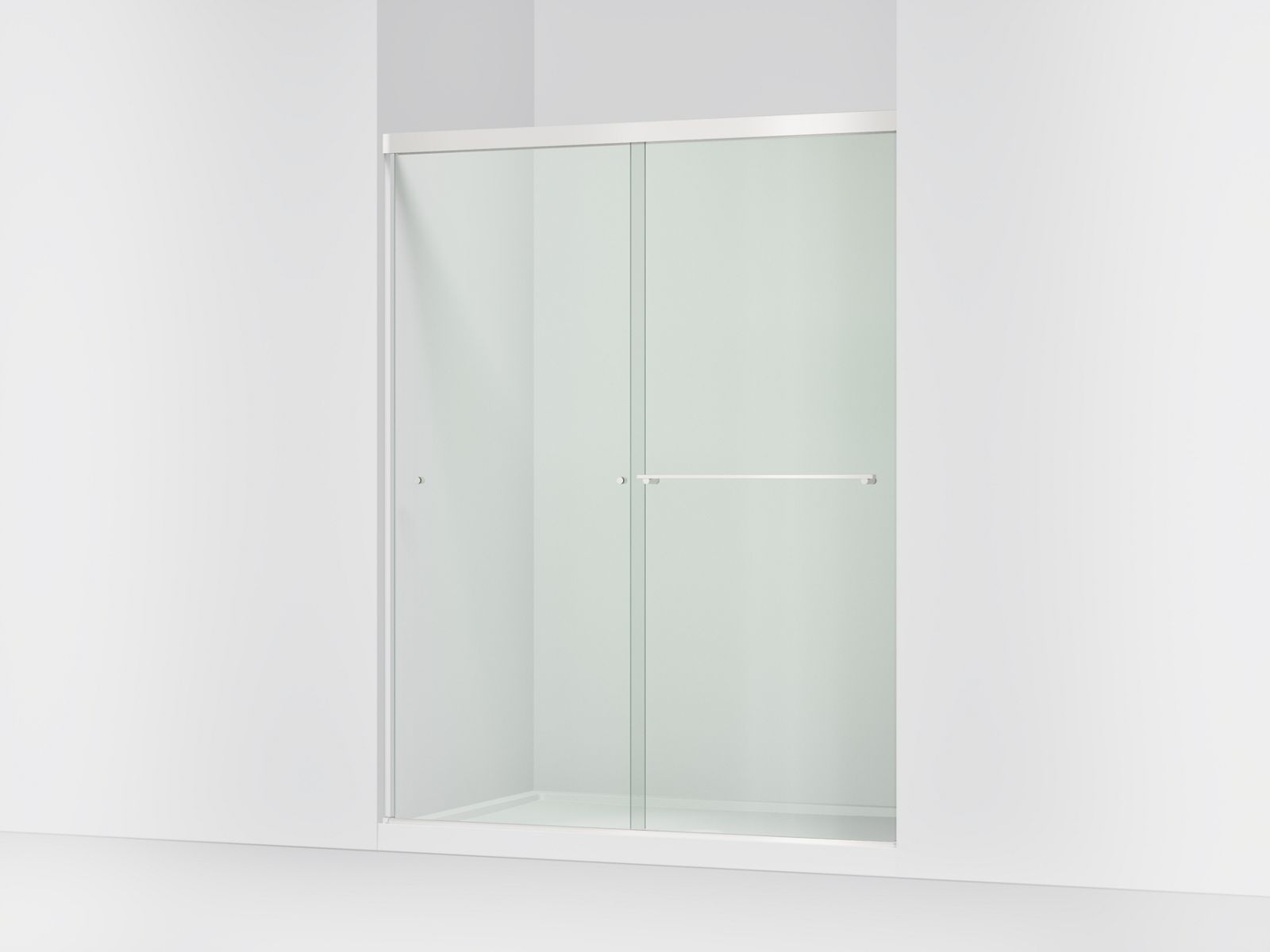 Revel® 76" H sliding shower door with 5/16"-thick glass