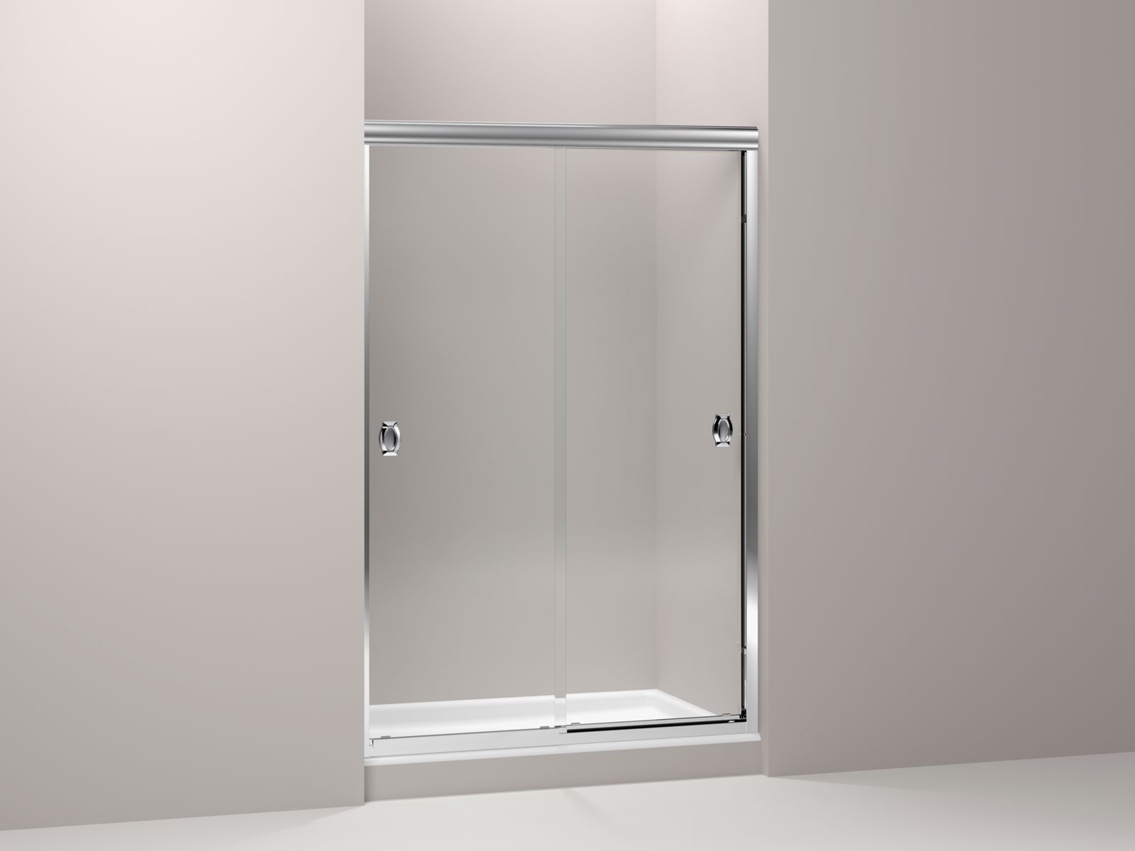 Devonshire(R) frameless sliding shower door with 1/4" thick Crystal Clear glass, 44-5/8" - 47-5/8" x 70-5/16"