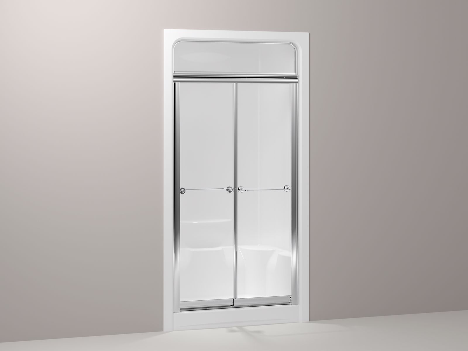 Senza(R) frameless sliding shower steam door for Sonata(R) shower stall with 1/4" thick Crystal Clear glass, 40" x 80-13/16"