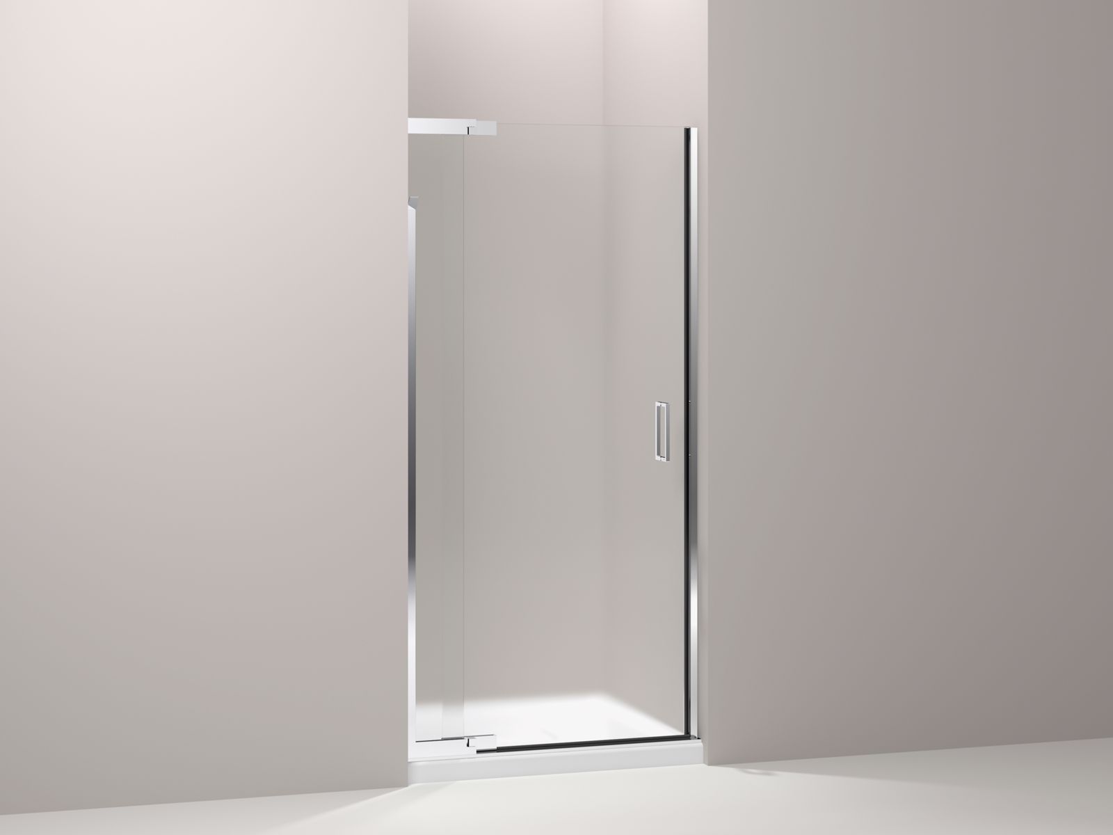Purist(R) pivot shower door, 72" H x 30 - 33" W, with 1/4" thick Frosted glass