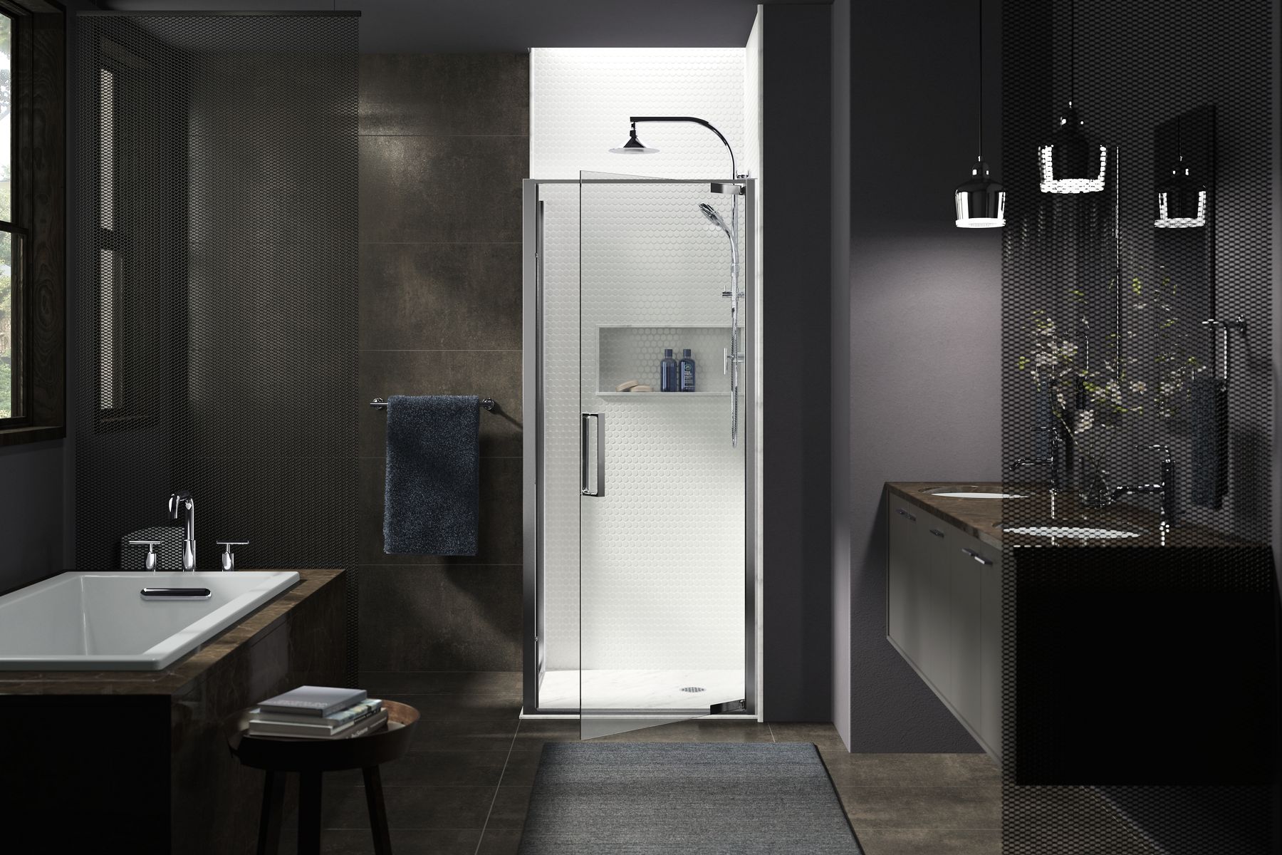 44758-torsion-pivot-shower-door-with-return-panel-77-h-x-33-7-8-35-7-16-w-with-5-16-thick-crystal-clear-glass-4.jpg Torsion® Pivot shower door with return panel, 77" H x 33-7/8 - 35-7/16" W, with 5/16" thick Crystal Clear glass