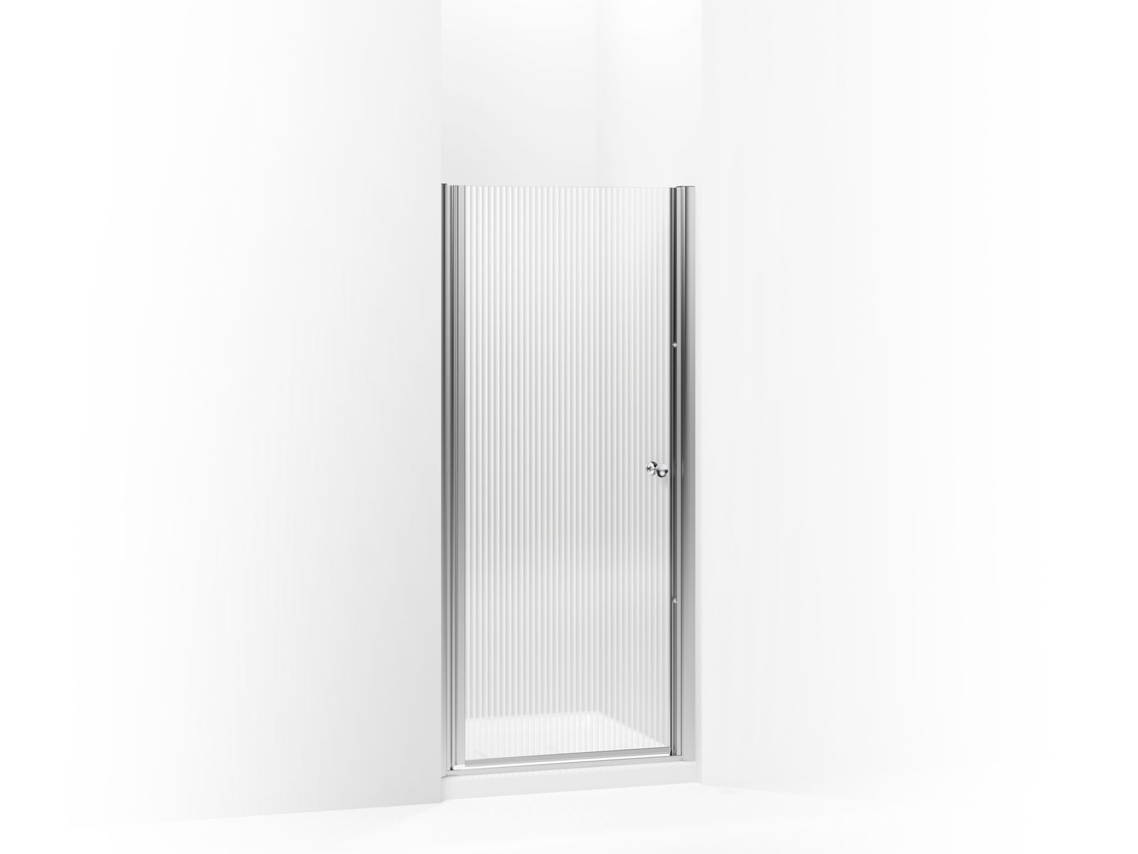 Fluence® Pivot shower door, 65-1/2" H x 30 - 31-1/2" W, with 1/4" thick Falling Lines glass