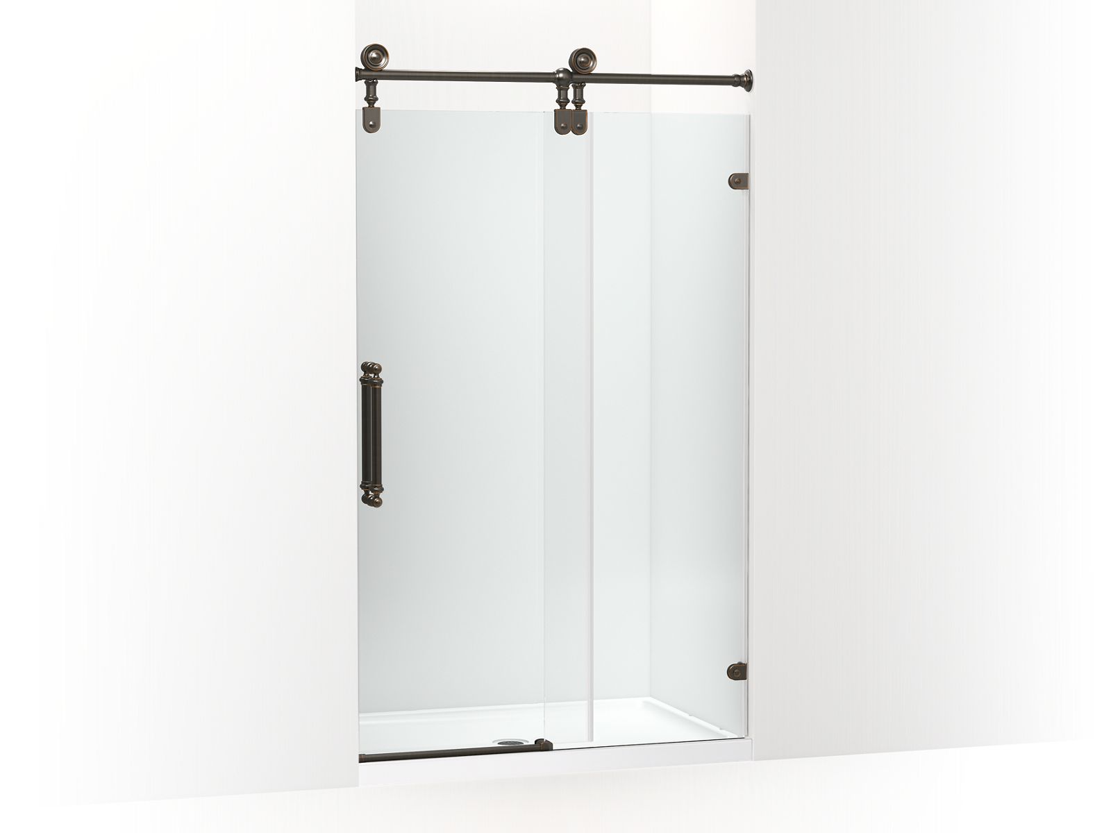 Artifactsâ„¢ 80-7/8" H sliding shower door with 3/8"-thick glass