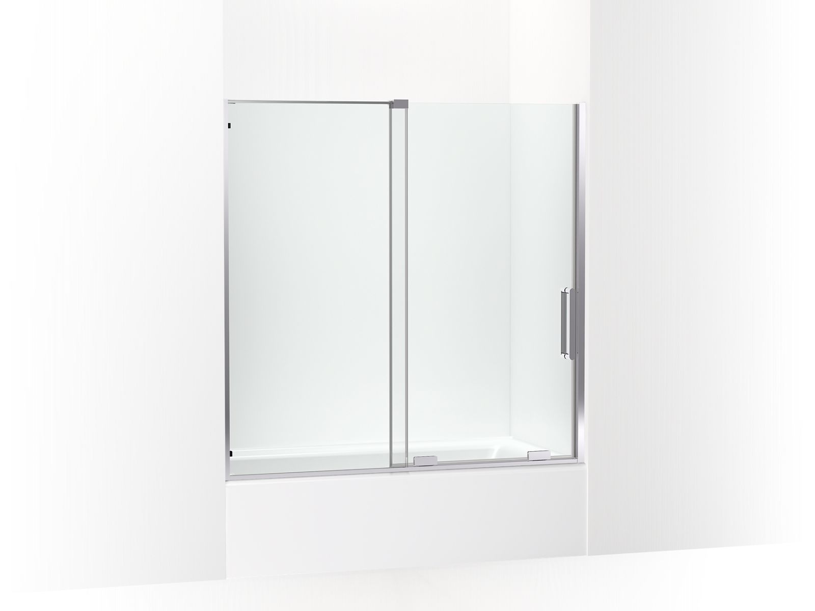 Echelon® Sliding bath door, 58-1/4" H x 55-3/4 - 59-3/4" W, with 5/16" thick Crystal Clear glass