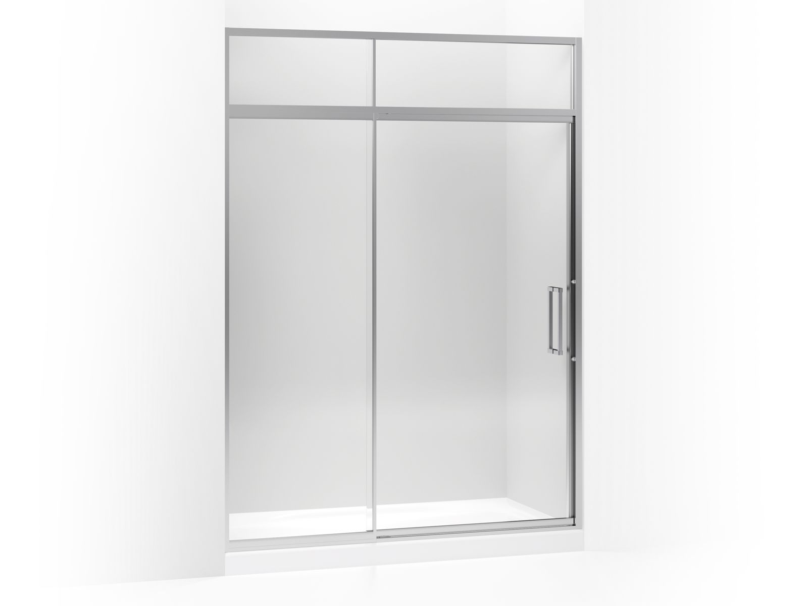 Lattis® Pivot shower door, 89-1/2" H x 57 - 60" W, with 1/4" thick Crystal Clear glass