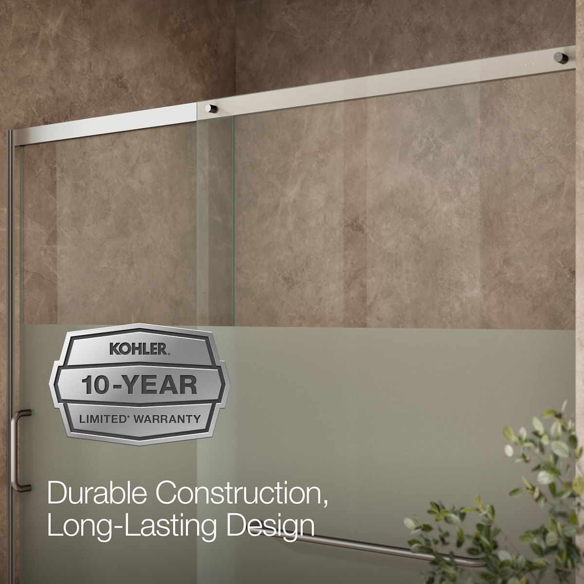 44845-elate-sliding-shower-door-75-1-2-h-x-68-1-4-71-5-8-w-with-heavy-5-16-thick-crystal-clear-glass-with-privacy-band-9.jpg Elate® Sliding shower door, 75-1/2" H x 68-1/4 - 71-5/8" W, with heavy 5/16" thick Crystal Clear glass with privacy band
