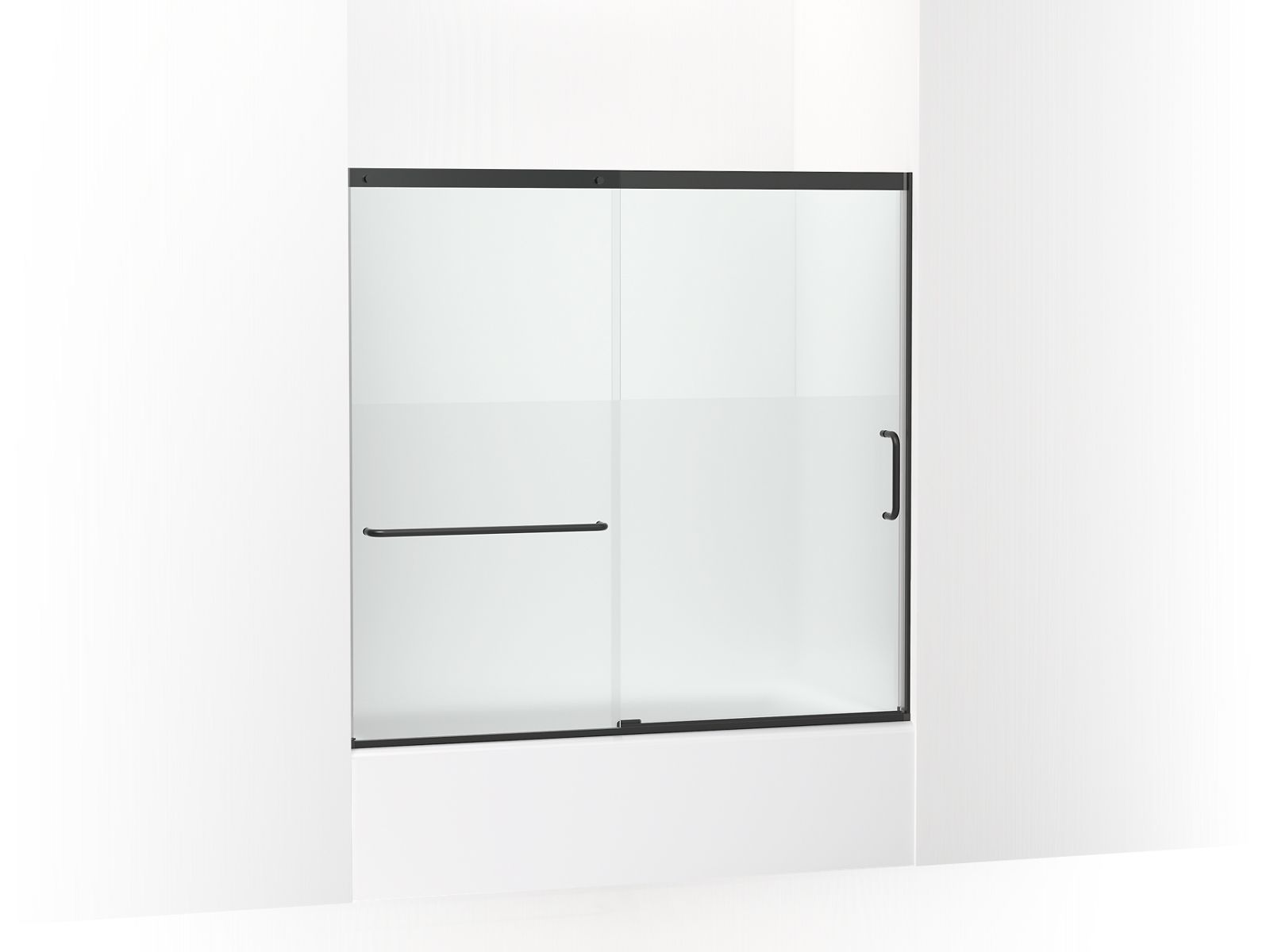 44898-elate-sliding-bath-door-56-3-4-h-x-56-1-4-59-5-8-w-with-heavy-5-16-thick-crystal-clear-glass-with-privacy-band-3.jpg Elate® Sliding bath door, 56-3/4" H x 56-1/4 - 59-5/8" W with heavy 5/16" thick Crystal Clear glass with privacy band