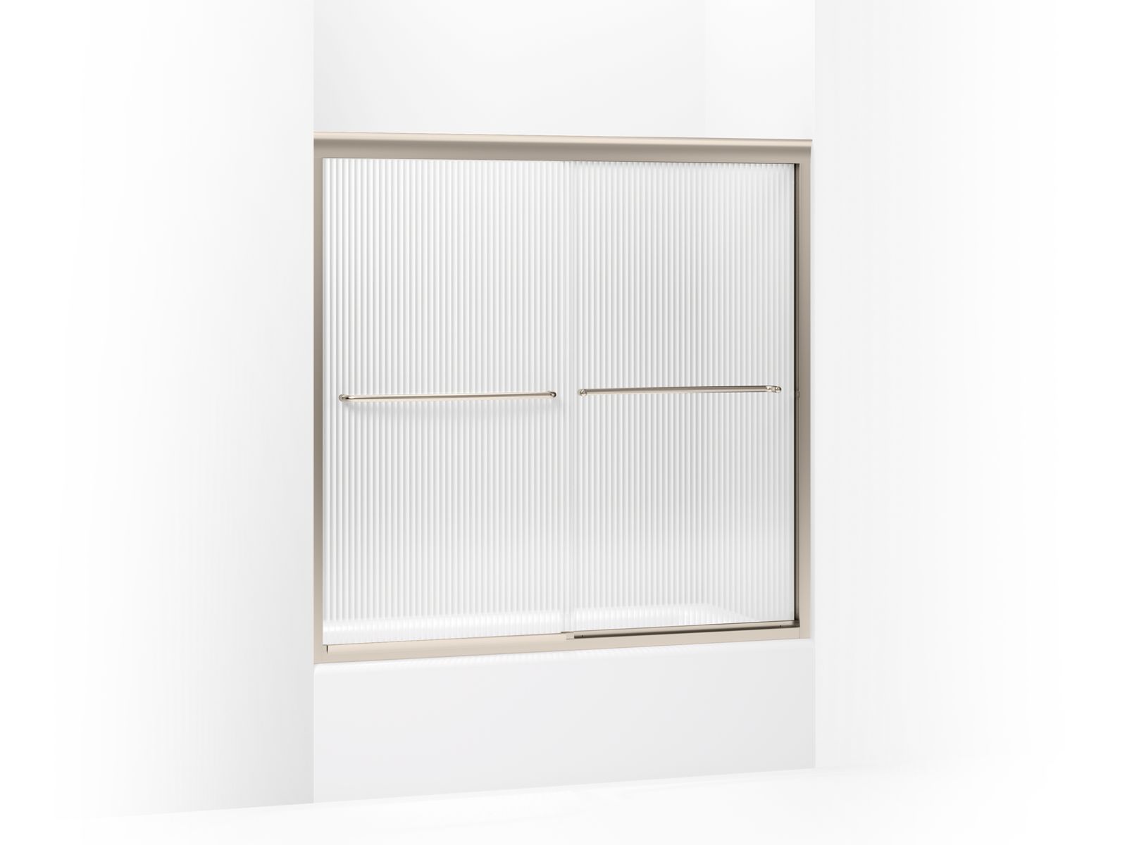 44908-fluence-sliding-bath-door-58-5-16-h-x-56-5-8-59-5-8-w-with-1-4-thick-falling-lines-glass-2.jpg Fluence® Sliding bath door, 58-5/16" H x 56-5/8 - 59-5/8" W, with 1/4" thick Falling Lines glass
