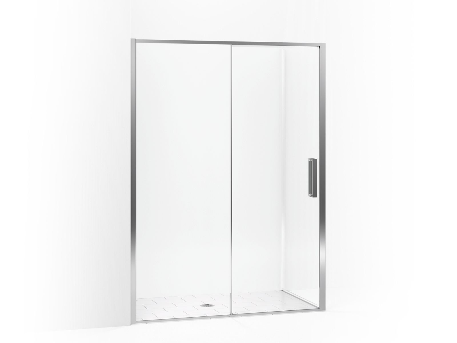 44913-torsion-frameless-sliding-shower-door-with-return-panel-77-h-x-57-1-2-59-1-16-w-with-5-16-thick-crystal-clear-glass-1.jpg Torsion® Frameless sliding shower door with return panel, 77" H x 57-1/2 - 59-1/16" W, with 5/16" thick Crystal Clear glass