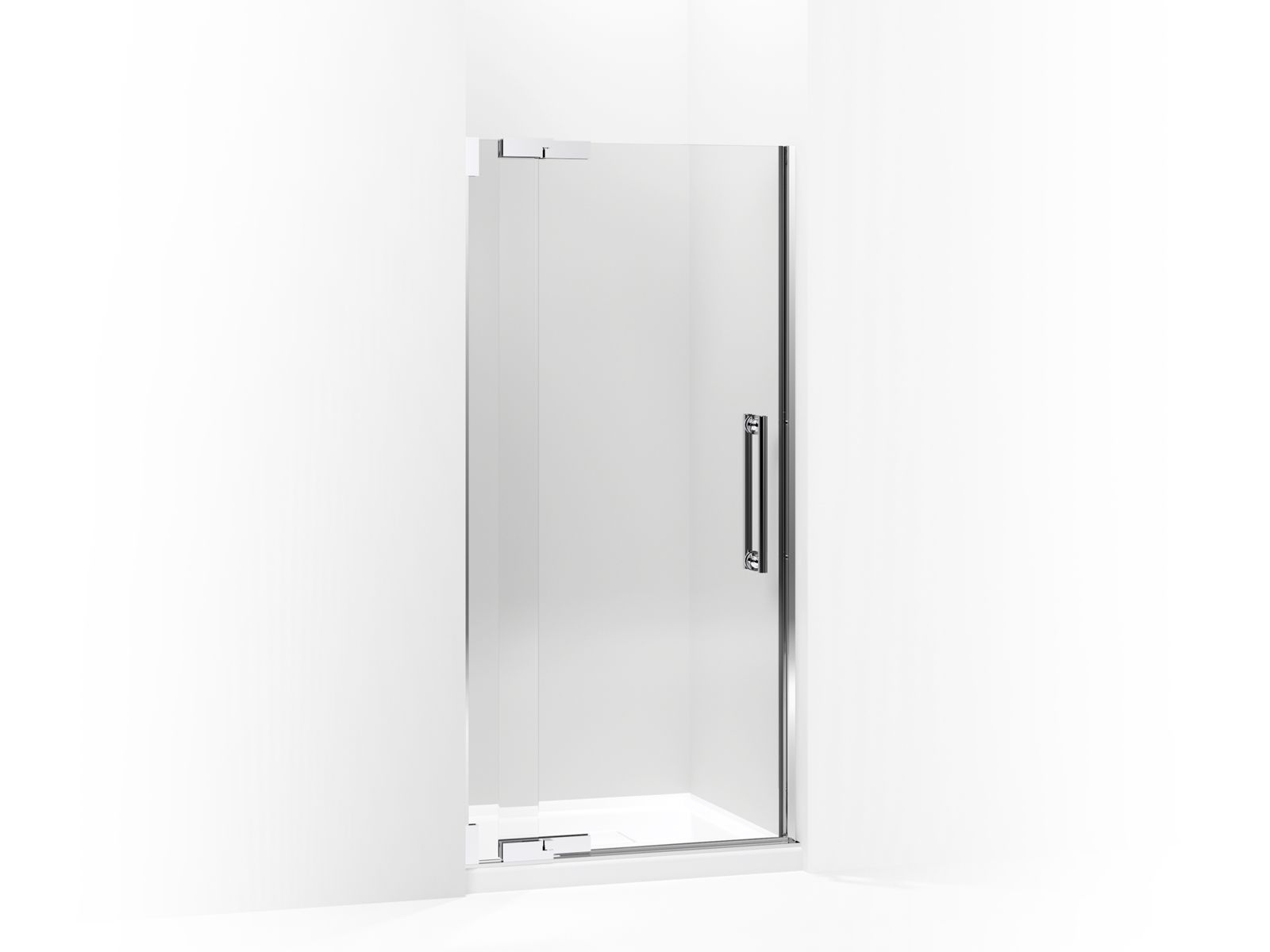 Purist® Pivot shower door, 72-1/4" H x 30-1/4 - 32-3/4" W, with 1/2" thick Crystal Clear glass