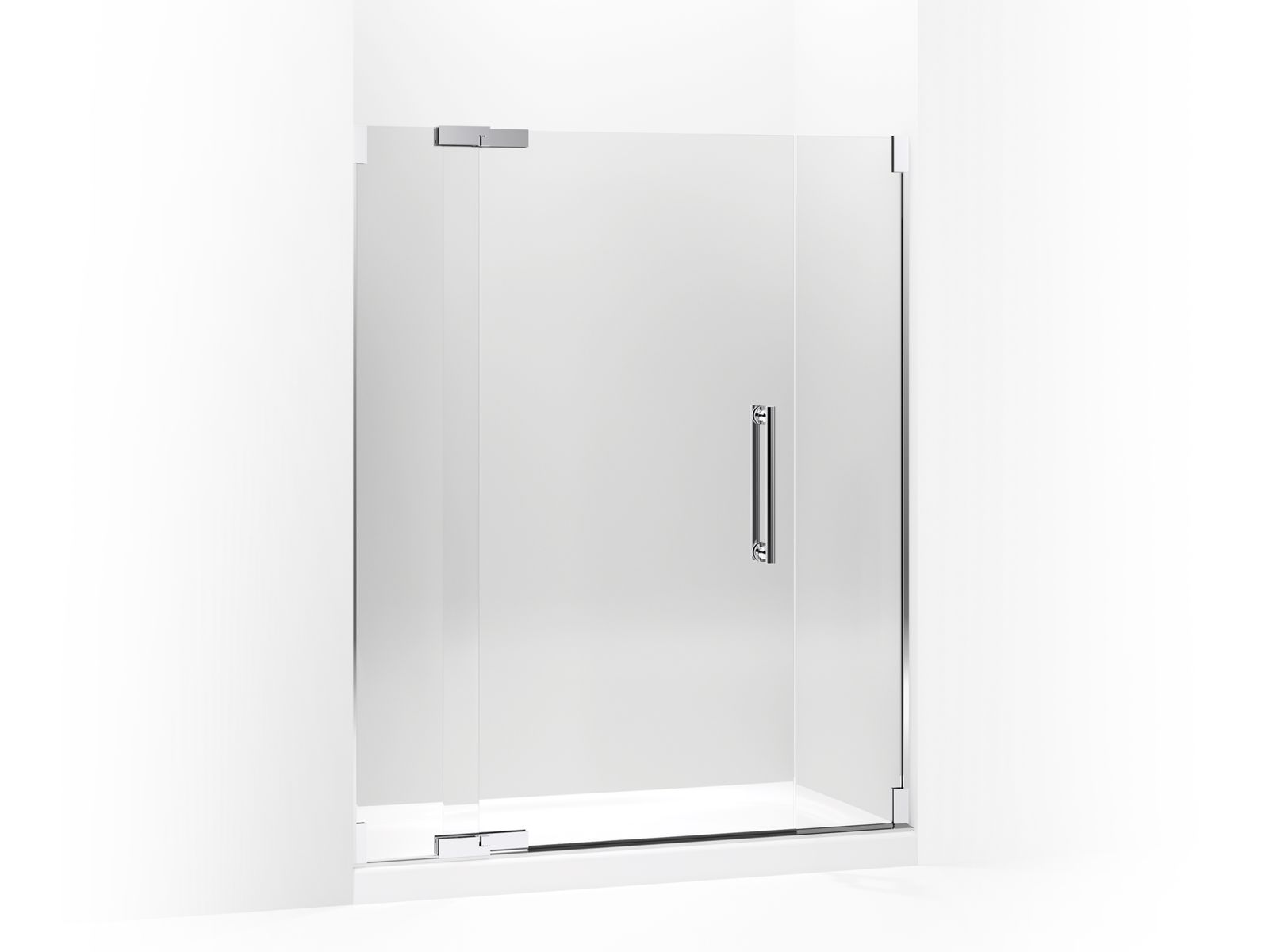 Purist® Pivot shower door, 72-1/4" H x 57-1/4 - 59-3/4" W, with 1/2" thick Crystal Clear glass