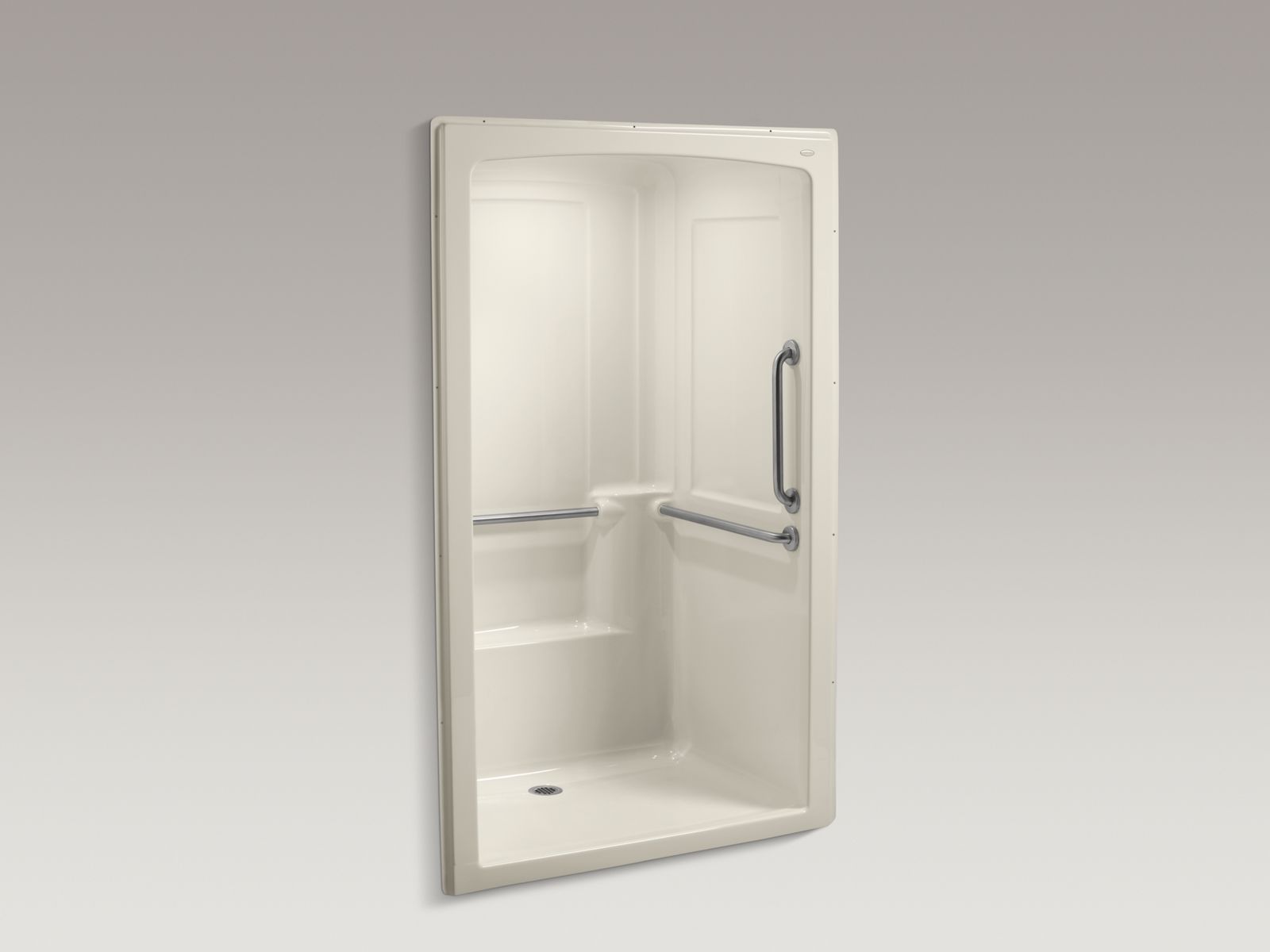 45097-freewill-r-52-x-37-1-2-x-84-barrier-free-commercial-shower-stall-with-brushed-stainless-steel-grab-bars-2.jpg Freewill(R) 52" x 37-1/2" x 84" barrier-free commercial shower stall with brushed stainless steel grab bars