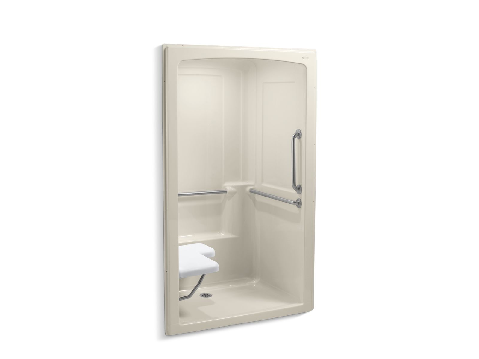 45242-freewill-52-x-37-7-16-barrier-free-shower-stall-with-brushed-stainless-steel-grab-bars-and-seat-at-left-2.jpg Freewill® 52" x 37-7/16" barrier-free shower stall with brushed stainless steel grab bars and seat at left
