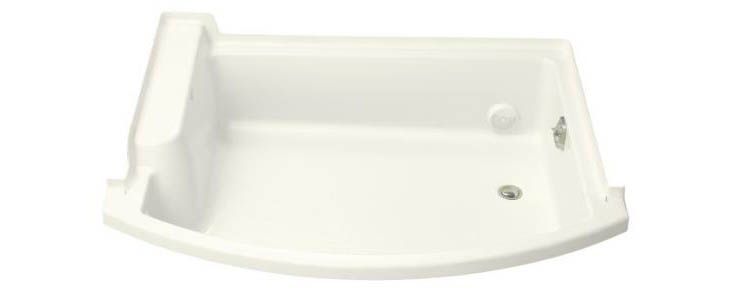 BodySpa eight-jet system, alcove footbath with right-hand drain