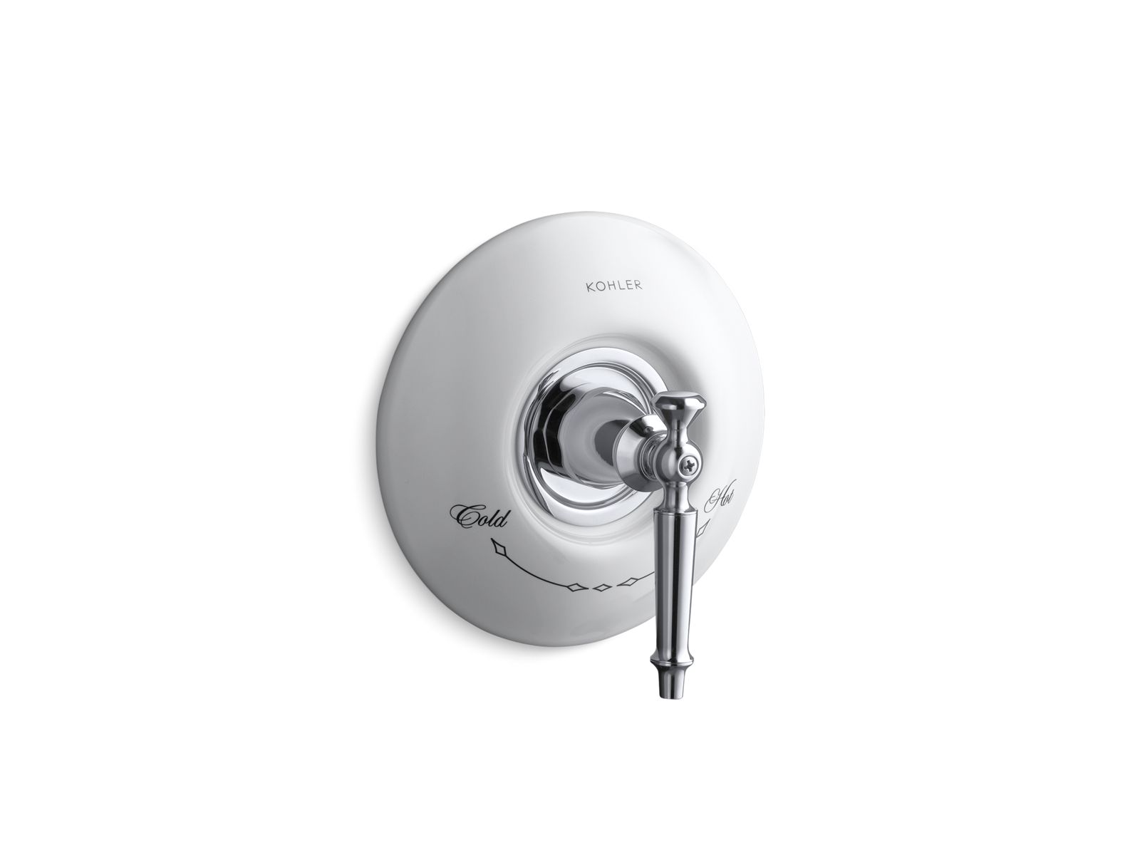 Antique Valve trim for thermostatic valve with lever handle, requires valve