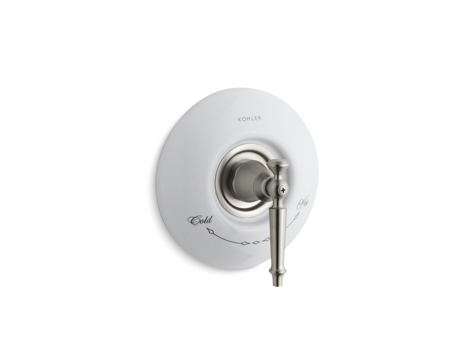 Antique Valve trim for thermostatic valve with lever handle, requires valve