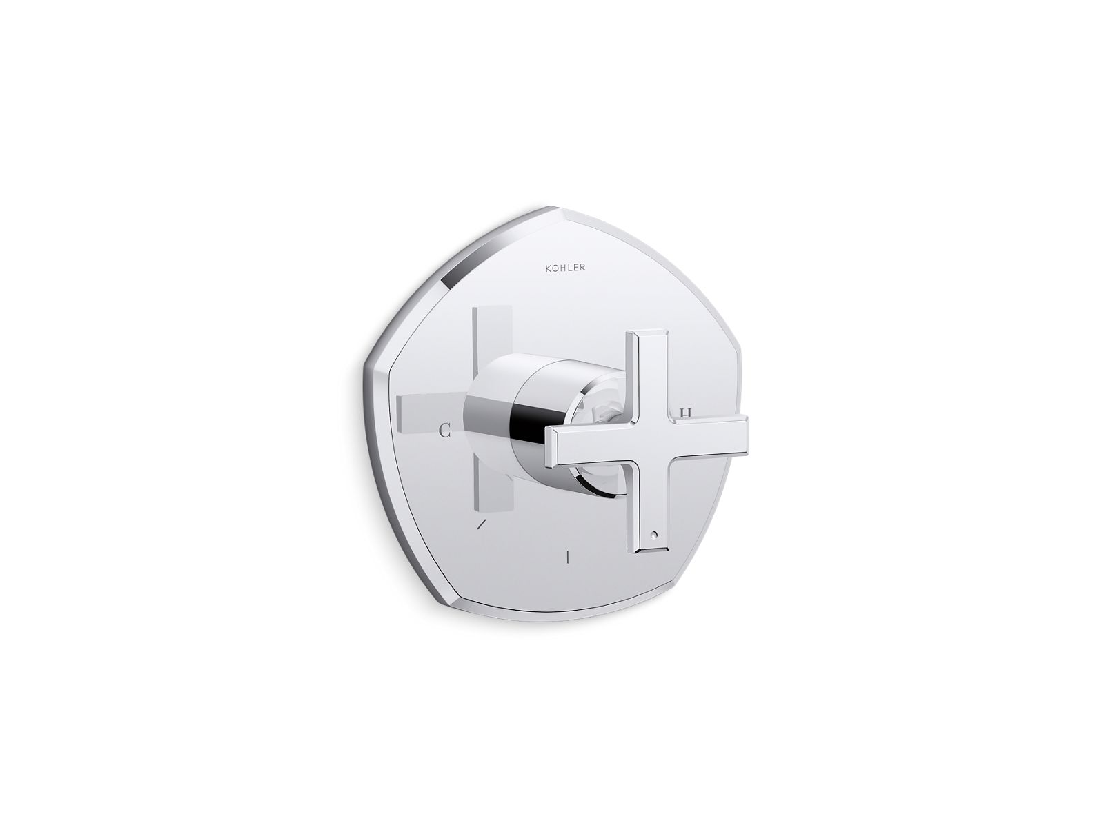 Occasion® MasterShower® temperature control valve trim with cross handle