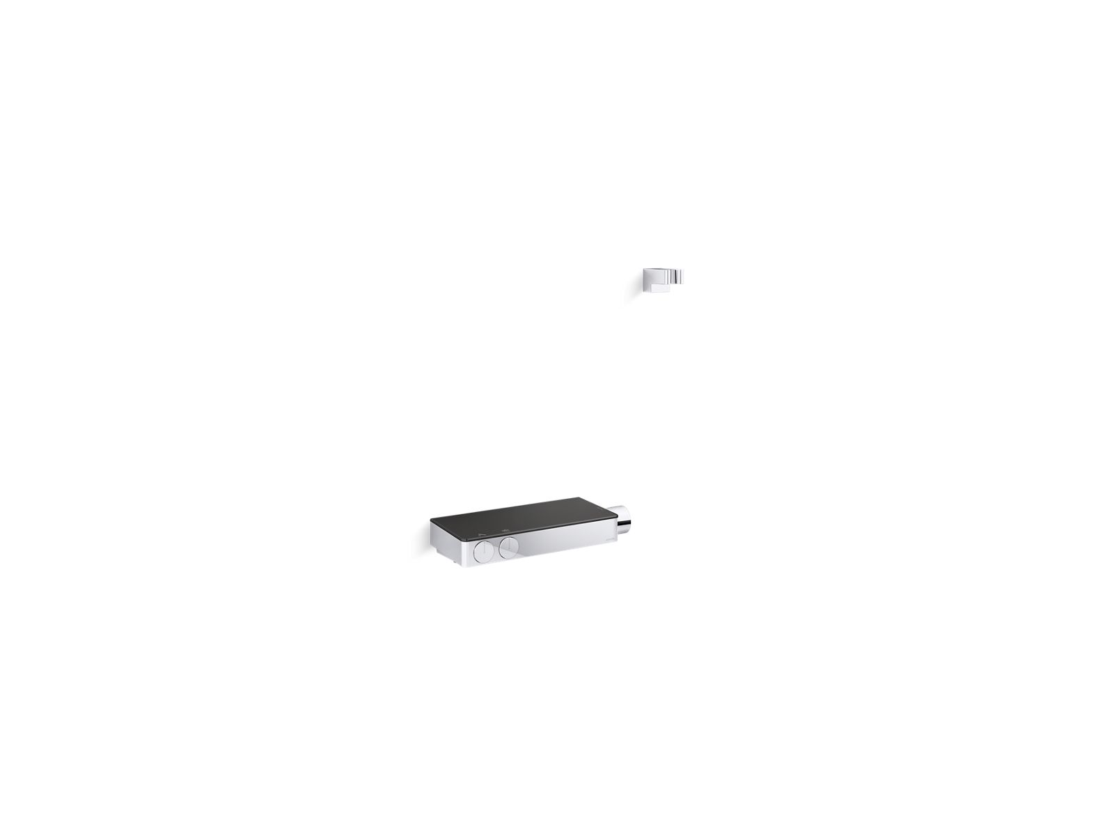Anthem® Two-way exposed thermostatic valve and control panel with integrated handshower holder