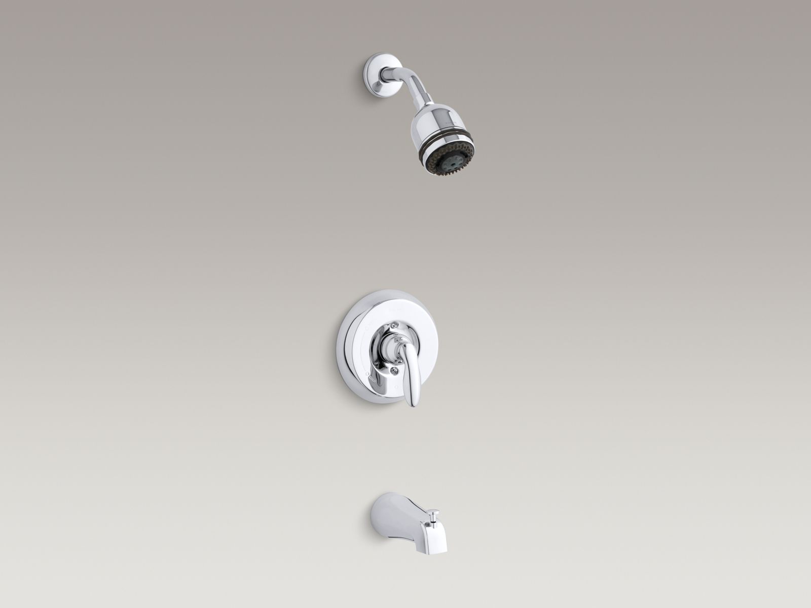 Coralais(R) bath/shower trim set with lever handle and 3-way Mastershower(R) relaxing showerhead, arm and flange, valve not included