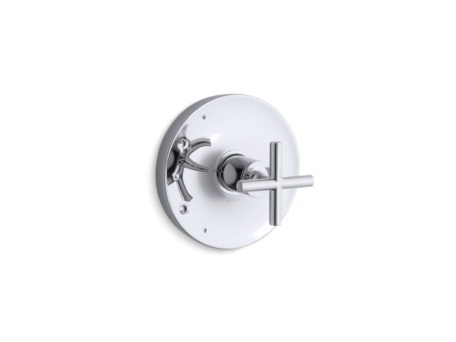 Purist® Rite-Temp® pressure-balancing valve trim with cross handle, valve not included