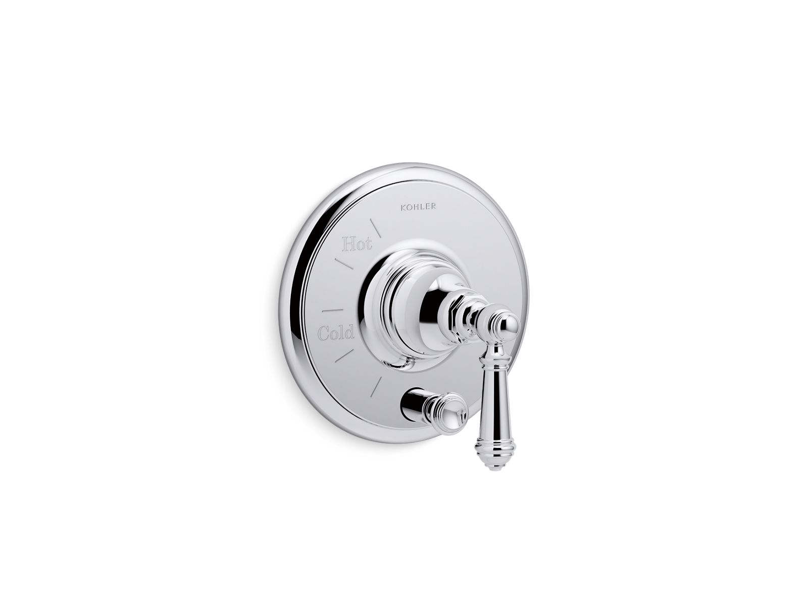Artifacts® Rite-Temp® valve trim with push-button diverter and lever handle