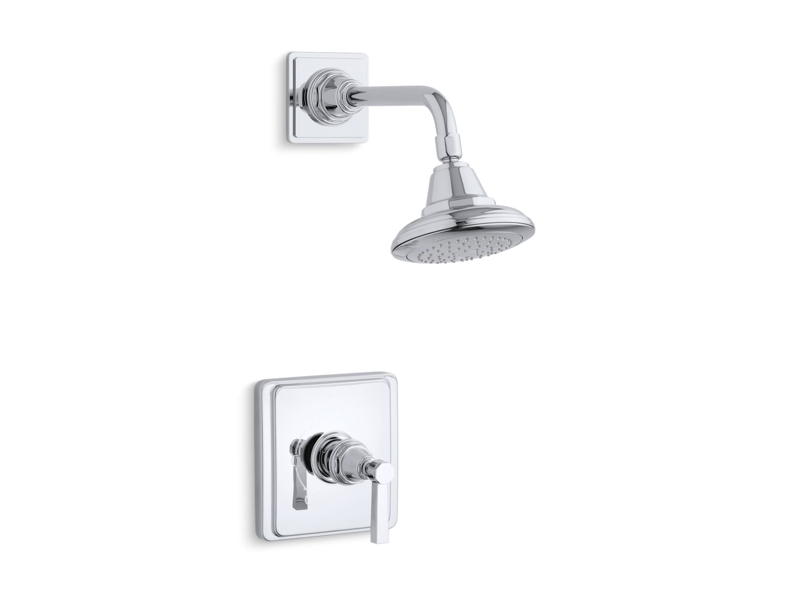 Pinstripe(R) Pure Rite-Temp(R) pressure-balancing shower faucet trim with lever handle, valve not included