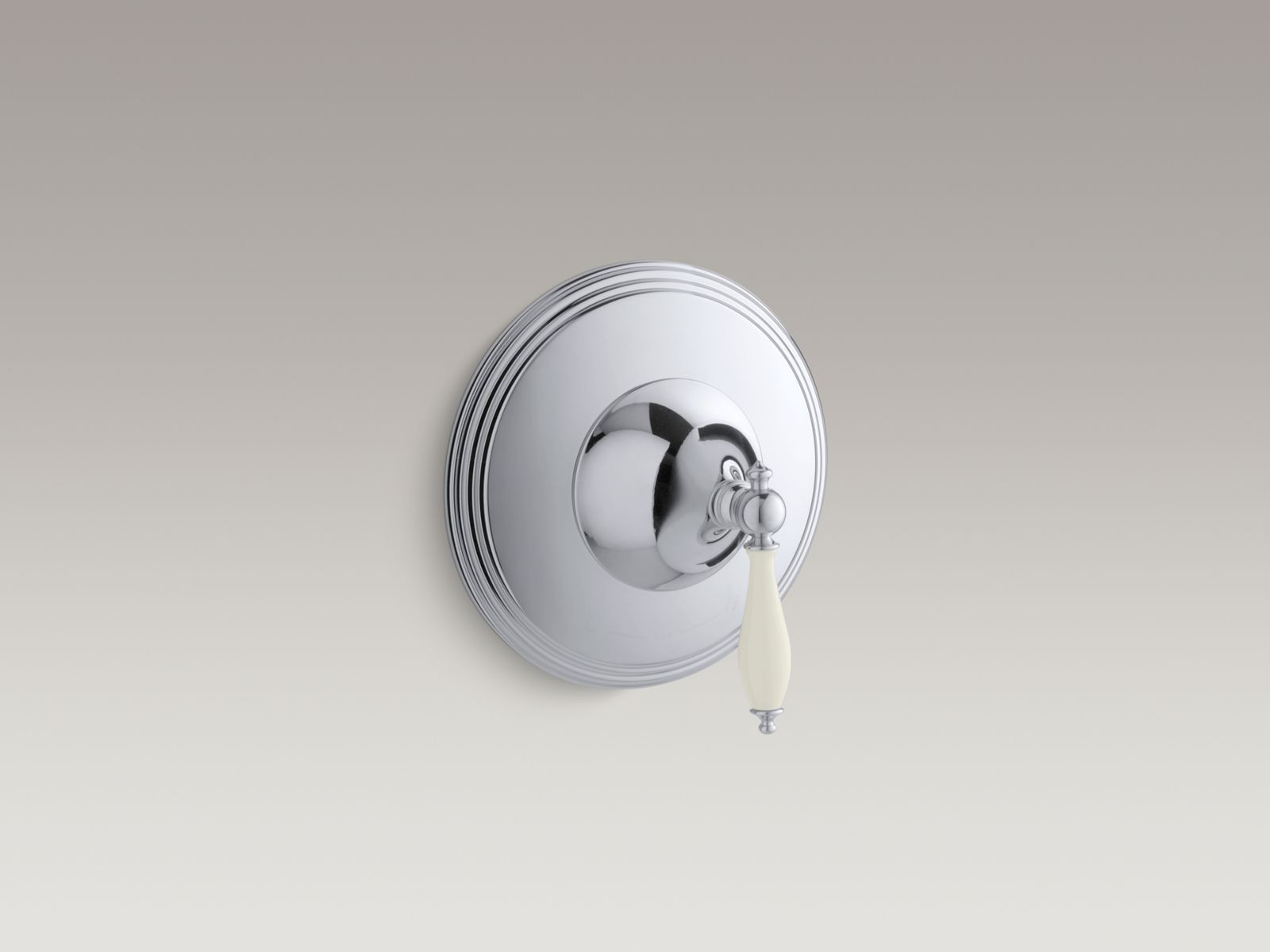 Finial(R) valve trim with lever handle with Biscuit handle inserts for thermostatic valve, requires valve