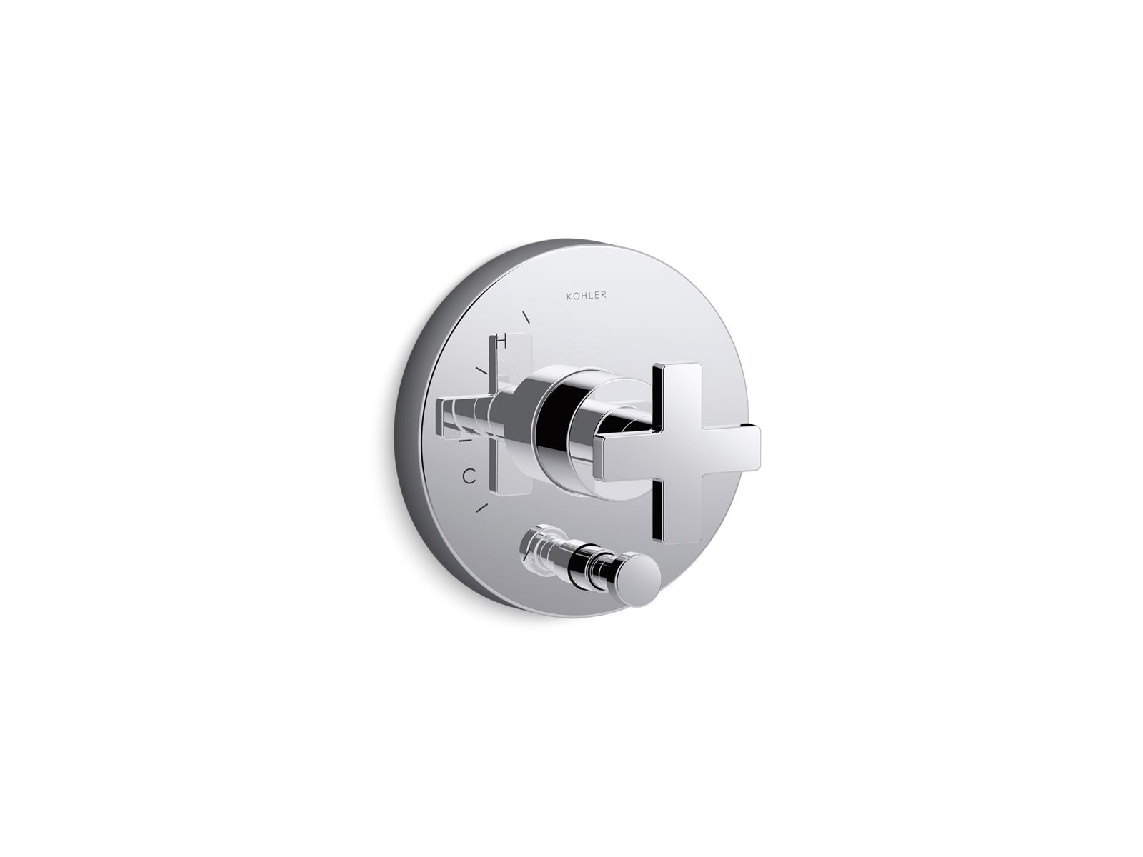 Composed® Rite-Temp® valve trim with push-button diverter and cross handle