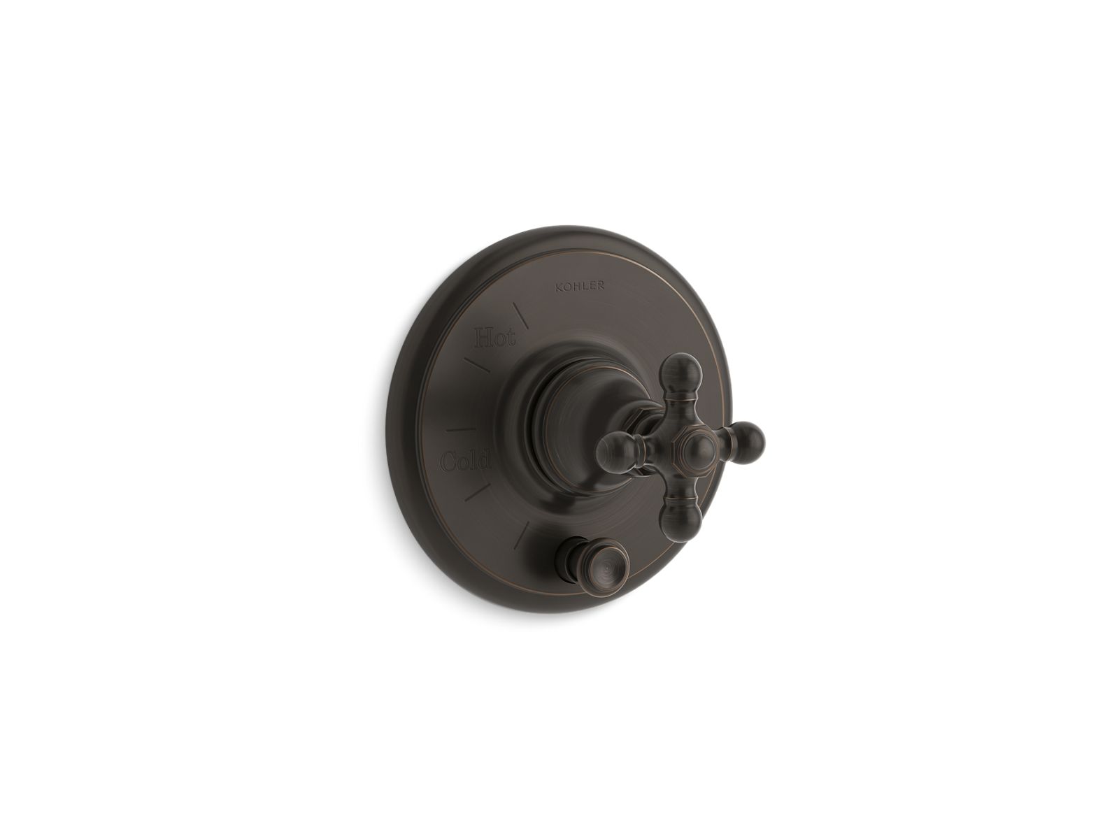 Artifacts® Rite-Temp® valve trim with push-button diverter and cross handle