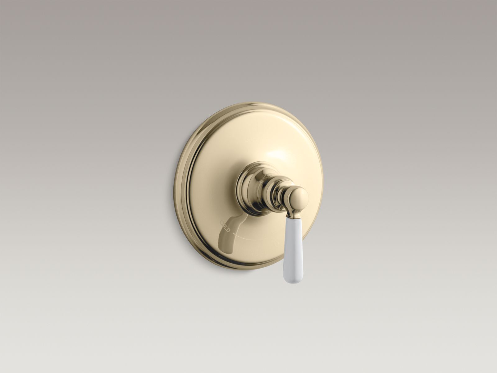 Bancroft® Valve trim with White ceramic lever handle for thermostatic valve, requires valve