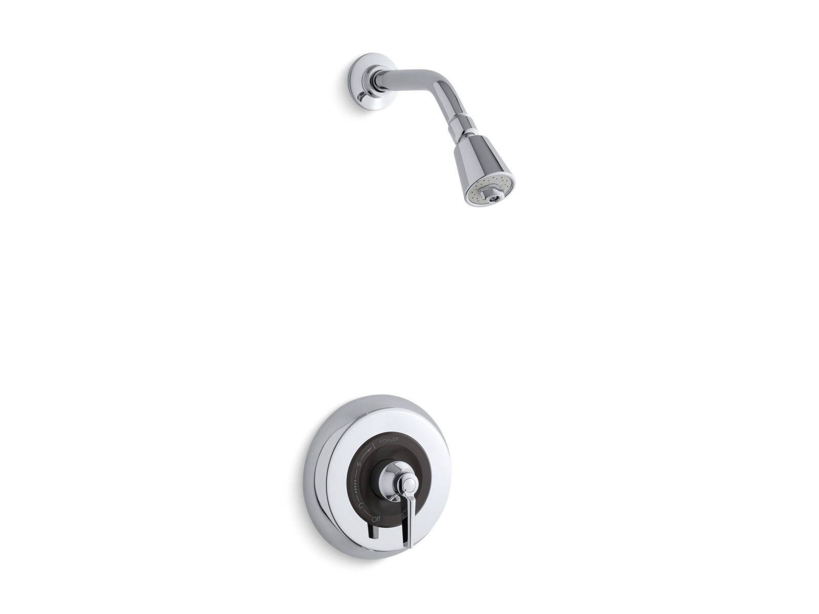 Triton(R) shower trim set with showerhead, arm, flange and lever handle for Rite-Temp(R) pressure-balancing valve, requires valve