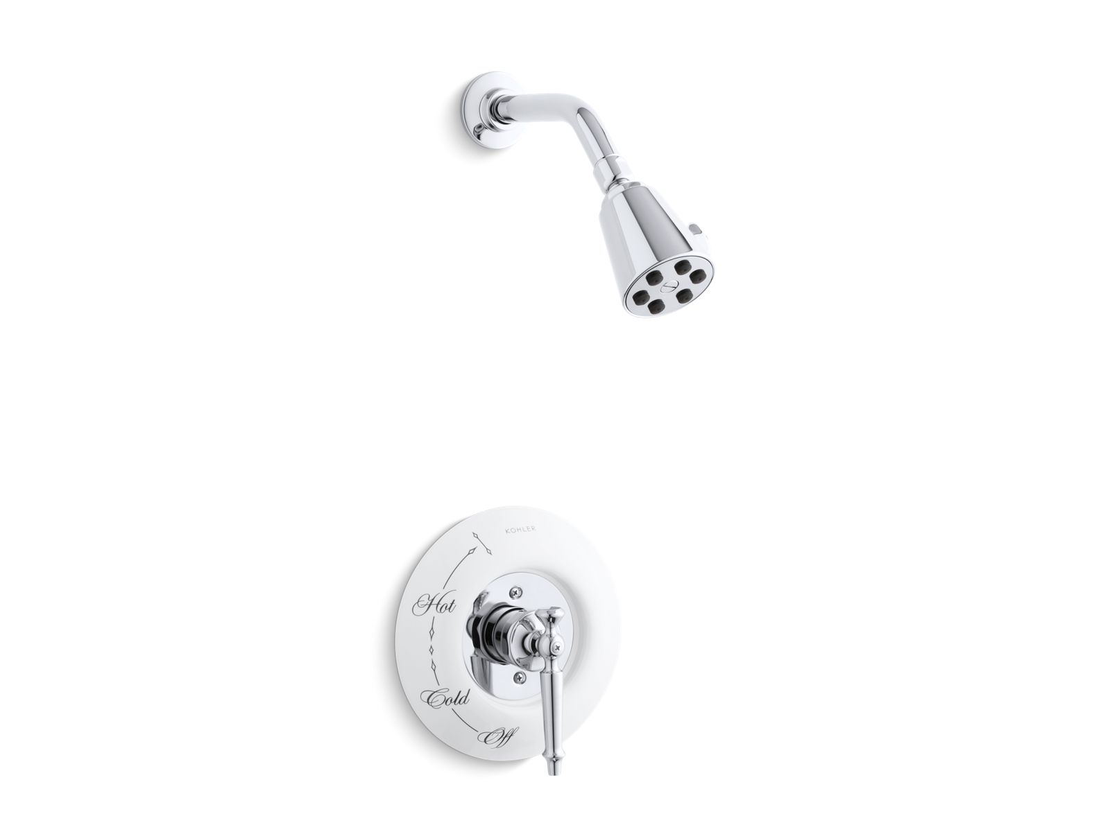 Antique(TM) Lever Rite-Temp(R) pressure-balancing shower faucet trim, requires ceramic dial plate, valve not included