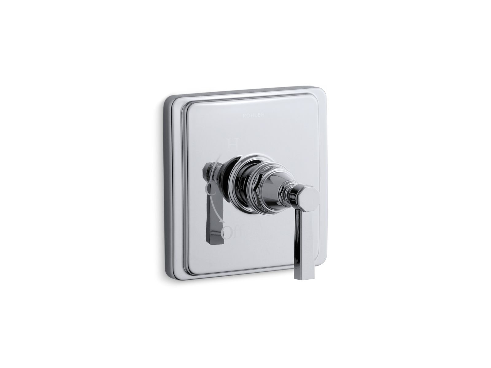 Pinstripe(R) valve trim with pure design lever handle for Rite-Temp(R) pressure-balancing valve, requires valve
