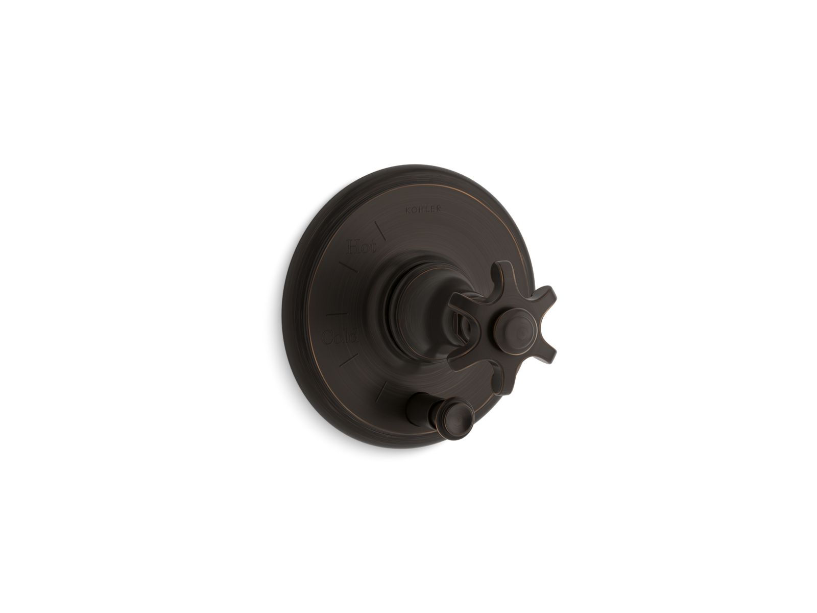 Artifacts® Rite-Temp® valve trim with push-button diverter and prong handle