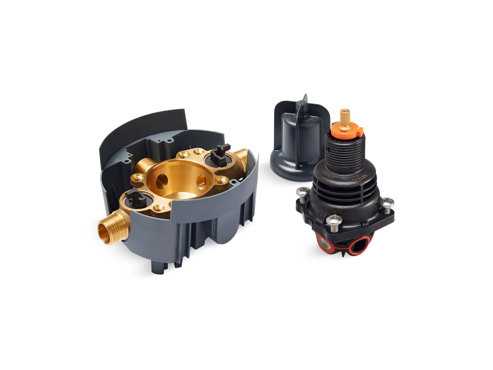 Rite-Temp® Thermostatic valve body and cartridge kit with service stops, project pack