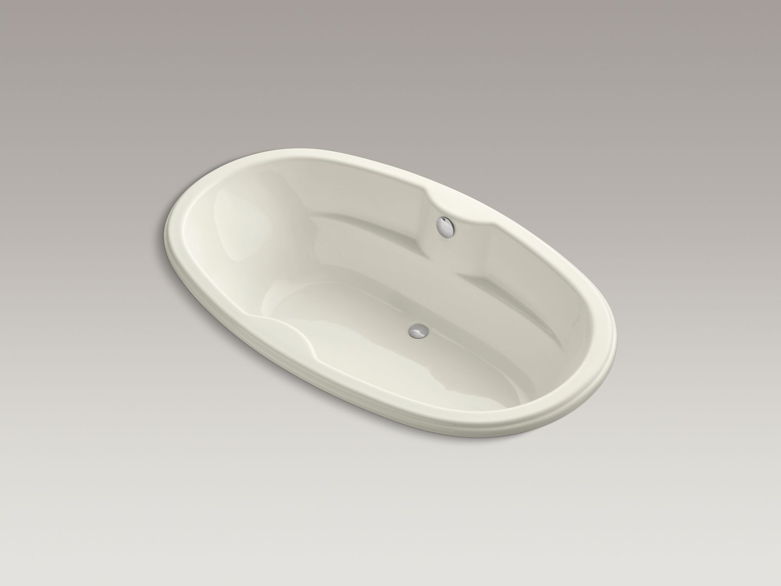 7242 72" x 42-1/8" oval drop-in bath with reversible drain
