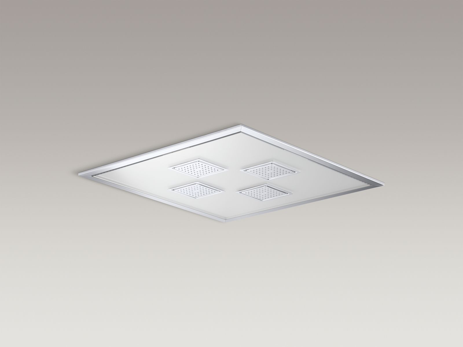 WaterTile(R) Ambient Rain(R) overhead square 54-nozzle shower panel with soothing spray