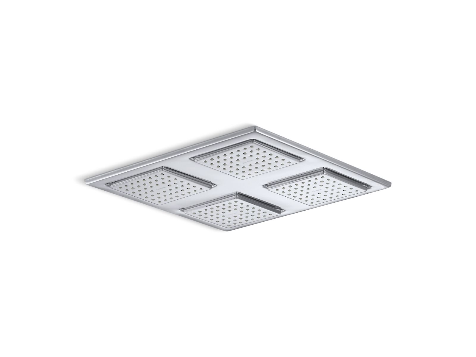 WaterTile(R) Rain overhead square 54-nozzle shower panel with soothing spray