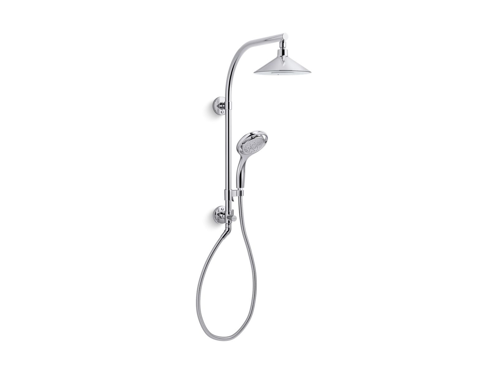 HydroRail®-R Moxie® Flipside® Arch shower column kit with rainhead and 2.0 gpm handshower