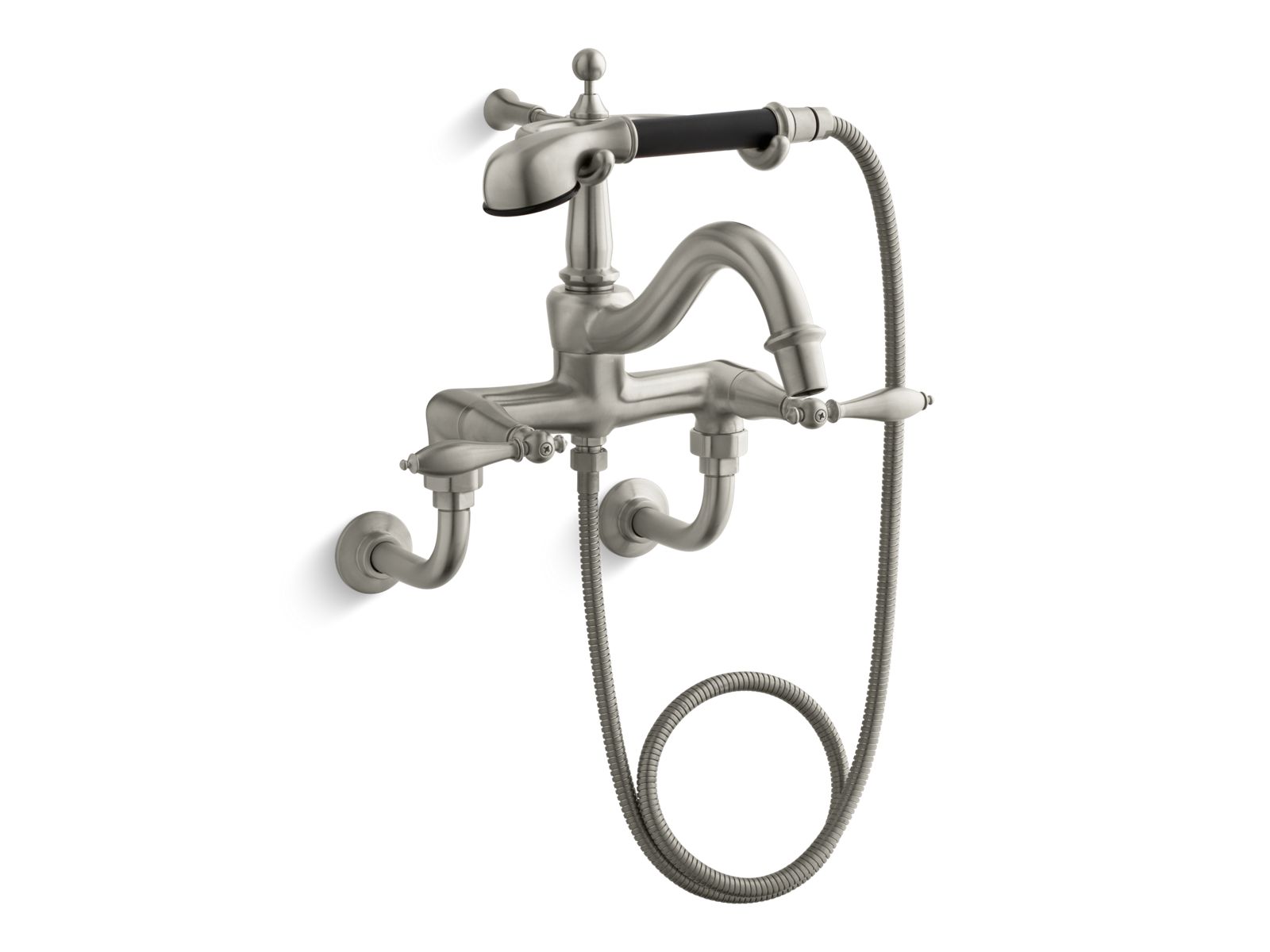 518-finial-bath-or-wall-mount-faucet-with-lever-handles-diverter-spout-polished-finish-accents-and-handshower-4.jpg Finial® bath or /wall-mount faucet with lever handles, diverter spout, polished finish accents and handshower