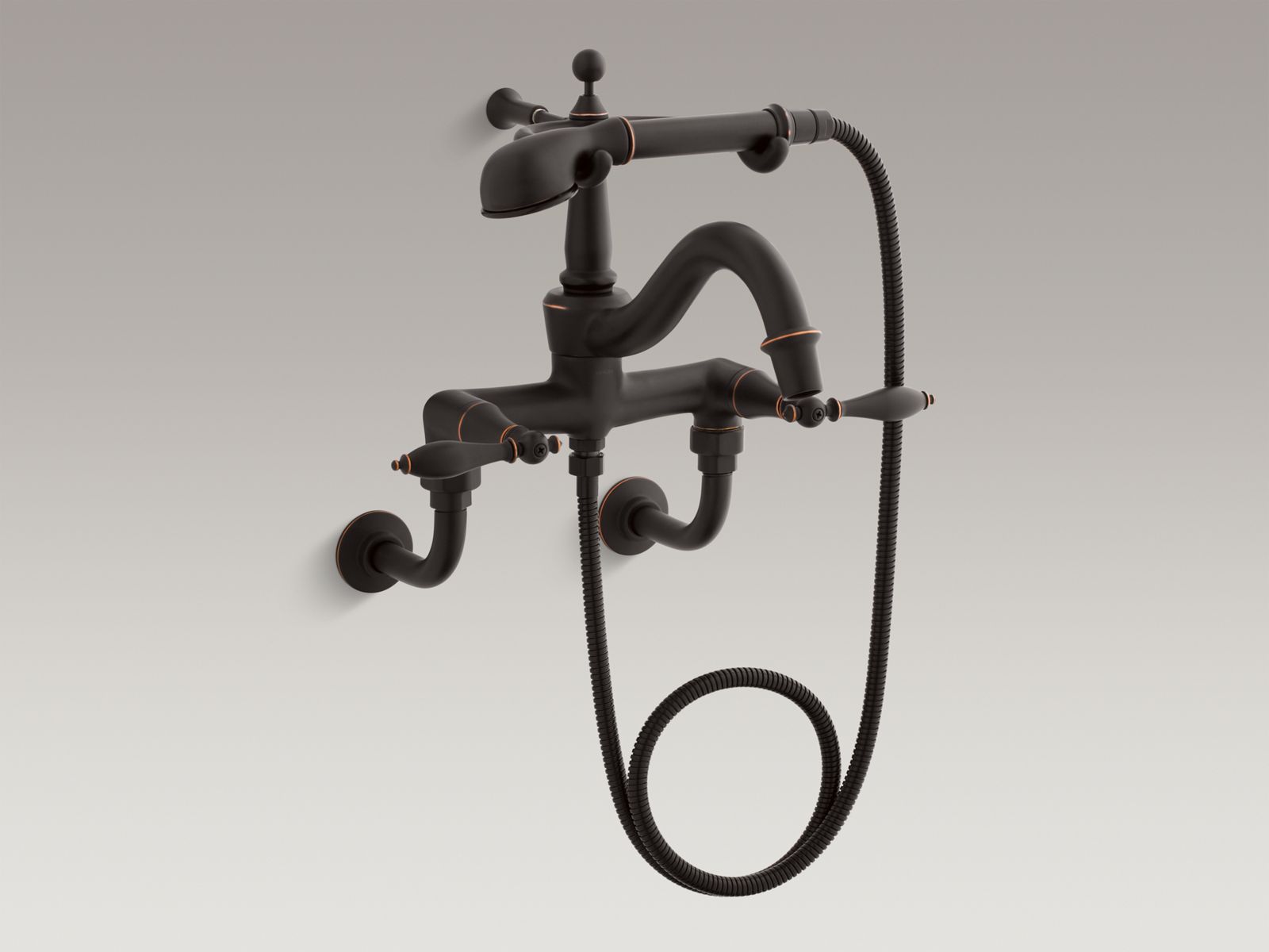 518-finial-bath-or-wall-mount-faucet-with-lever-handles-diverter-spout-polished-finish-accents-and-handshower-5.jpg Finial® bath or /wall-mount faucet with lever handles, diverter spout, polished finish accents and handshower