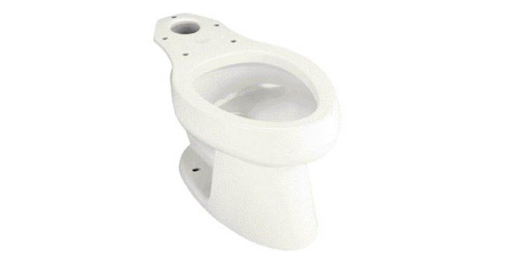 Wellworth(R) elongated toilet bowl with bedpan lugs, less seat