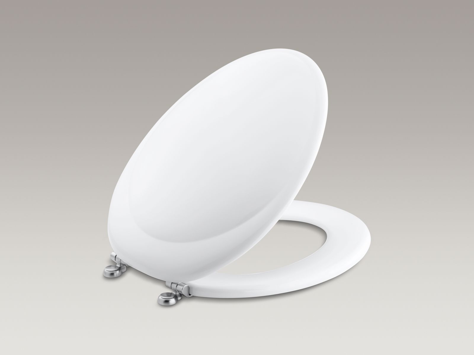 Revival(R) elongated toilet seat with Brushed Chrome hinges