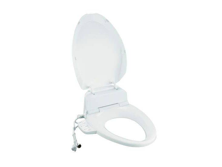 C3(R)-100 elongated toilet seat with bidet functionality and tank heater