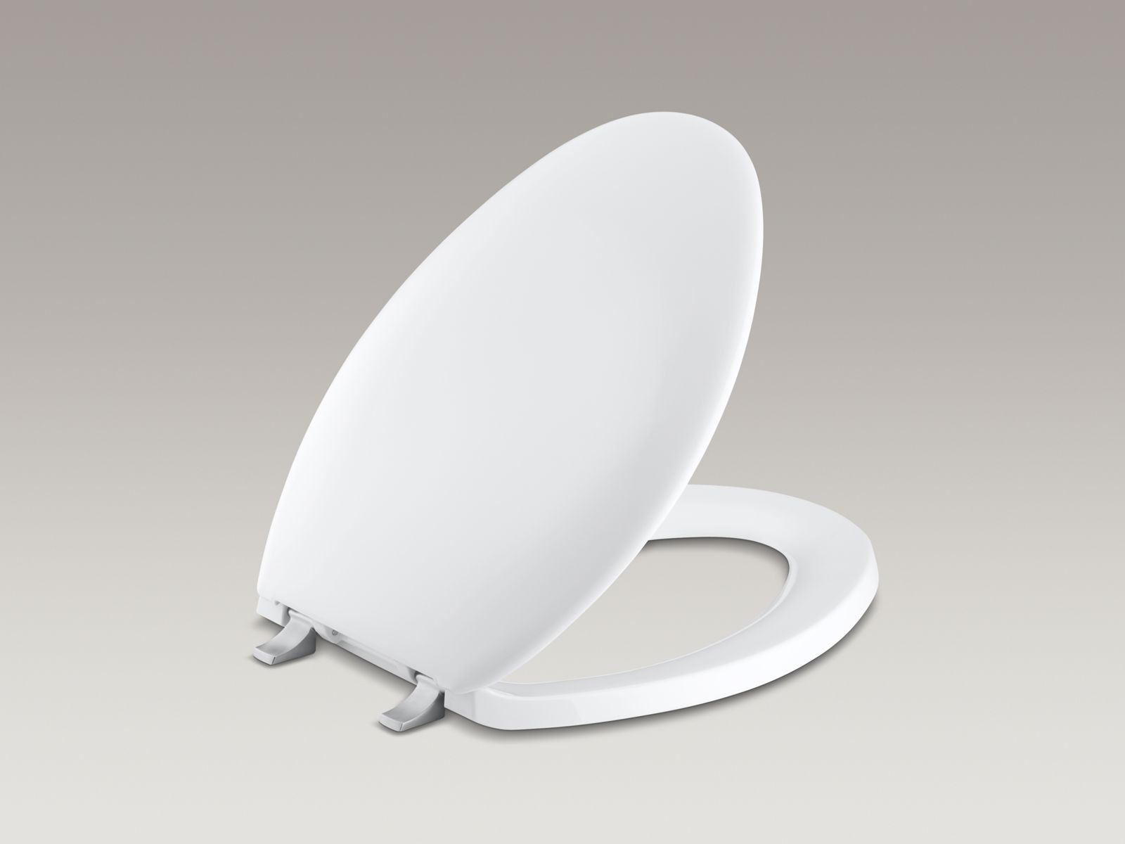 Bancroft(R) elongated closed-front toilet seat with Brushed Chrome hinges