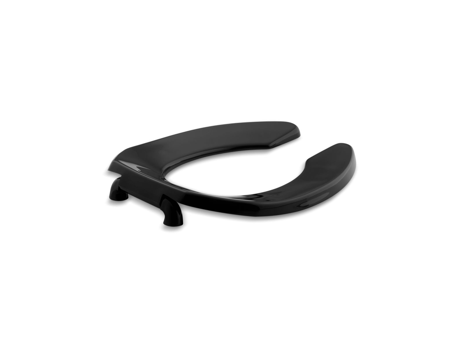 Lustra™ Round-front toilet seat with check hinge, in Black Black