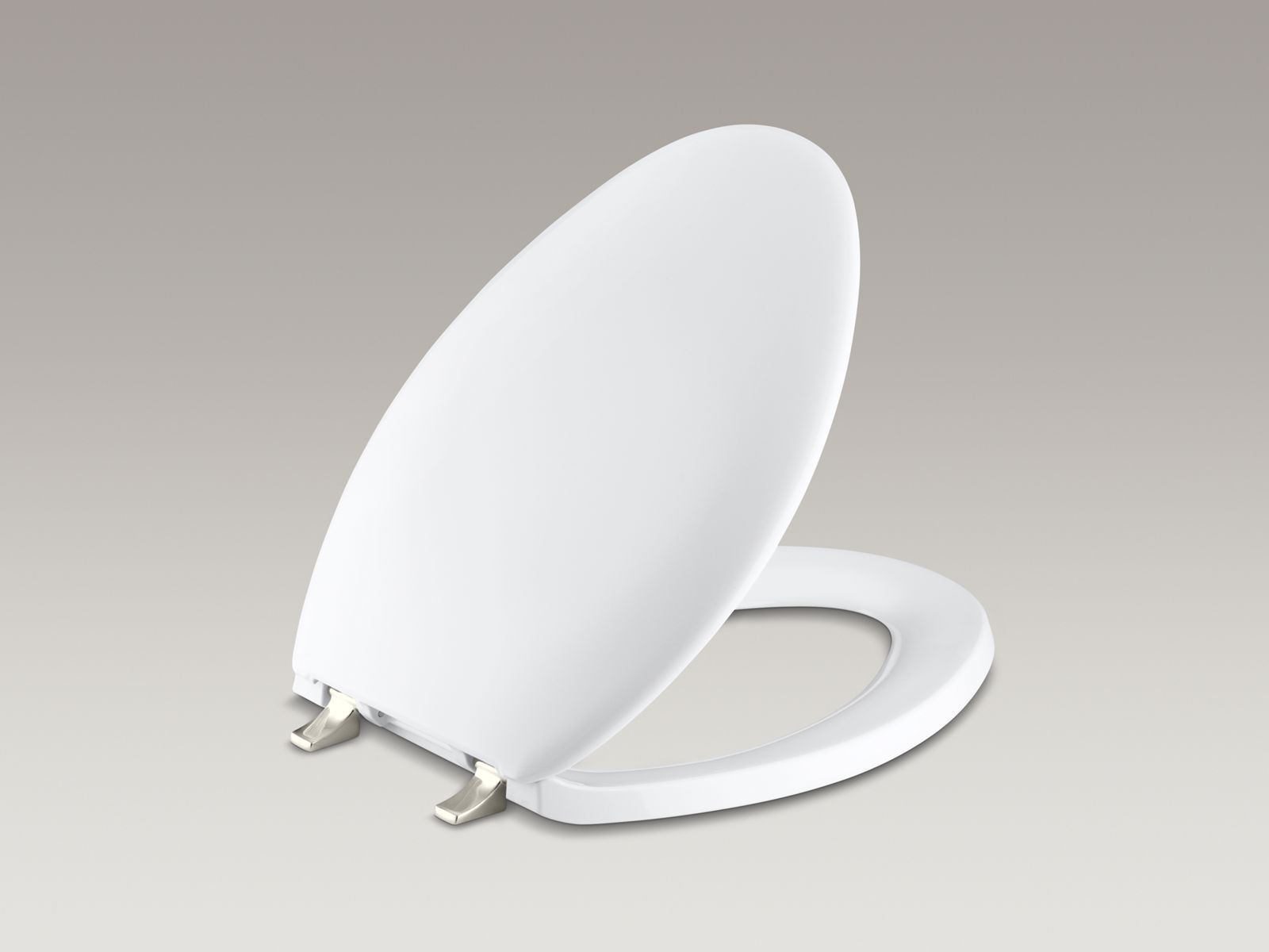 Bancroft(R) elongated closed-front toilet seat with Vibrant(R) Polished Nickel hinges