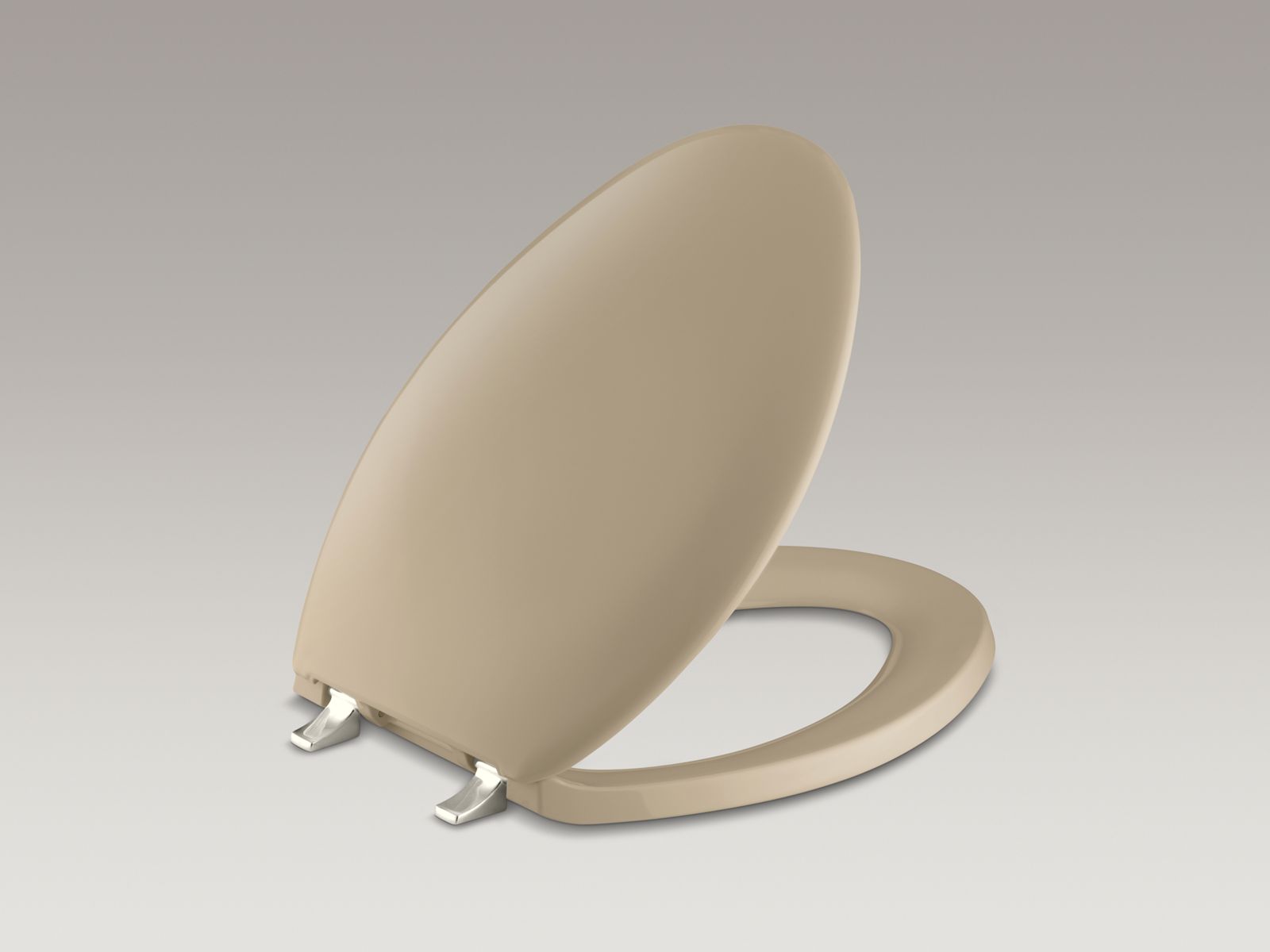 Bancroft(R) elongated closed-front toilet seat with Vibrant(R) Polished Nickel hinges