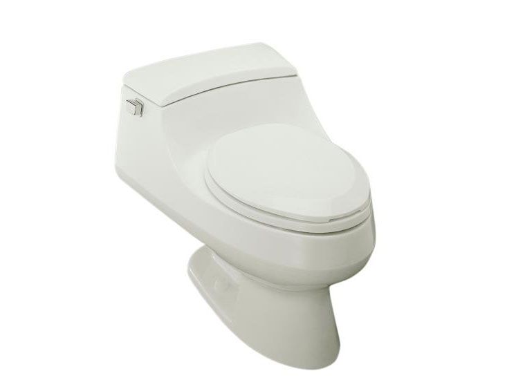 San Raphael(R) one-piece elongated 1.6 gpf toilet with French Curve(R) Quiet-Close(TM) toilet seat